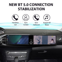 Autoradio MOOKAKA double écran 12,3 pouces pour Peugeot 308S 2015-2018, Android 15, GPS Navi, stéréo, Carplay sans fil, écran interactif