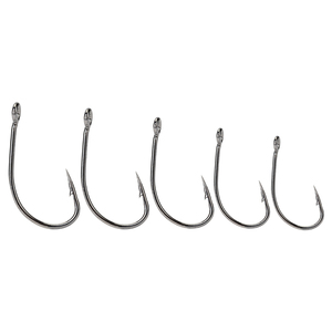 LUSHAZER 50 cái 100 cái Móc câu đơn thép carbon cao Móc câu mắt tròn Móc câu jig Dụng cụ câu cá cho mồi spoon minnow mồi cứng - Product Image 1