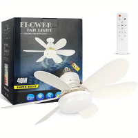 Ventilateur de plafond avec lumière et douille E26, 16,5'' 20,5'', petit ventilateur de plafond avec télécommande, pour chambre à coucher, cuisine et petites pièces