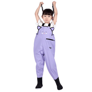 튼튼한 방수 PVC 아동용 가슴 장화 | 어린이 물놀이용 바지 일체형 장화 - Product Image 3