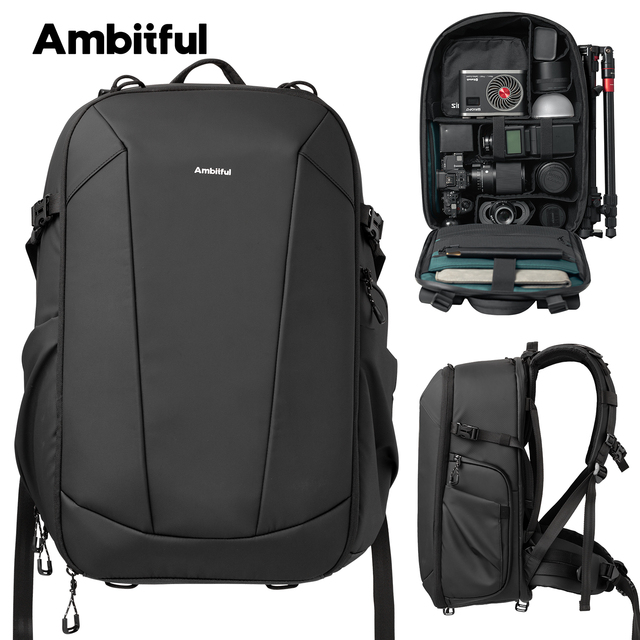 AMBITFUL OM-28 28L Camera Backpack, Waterproof Shockproof Outdoor Photography Carry Bag, Large Capacity Storage for DSLR ,Lens