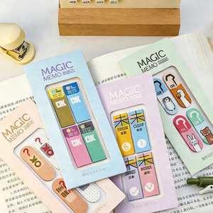 Creative Magic Memo Pad Self-Adhesive Page Markers Assorted Text Cartoon Designs Office School Document Marking Reading <b>Bookmark</b> - Product Image 1