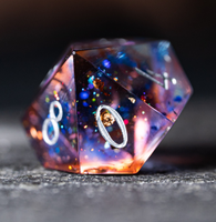 Jeu de dés polyédriques Sha5p Edge Dnd, 7 pièces, noyau liquide, rasoir rempli de cœur, dés tranchants faits à la main