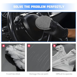 Kit de 9 outils de nettoyage automobile à séchage rapide en microfibre, ensemble complet de detailing pour voiture avec gants, éponges, serviettes et brosse pour pneus - Product Image 4