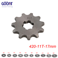 GOOFIT 420 10 17mm Pignon de chaîne à dents, engrenage de transmission, ensemble d'engrenages de remplacement pour moto 50cc 70cc 90cc 110cc Dirt Bike