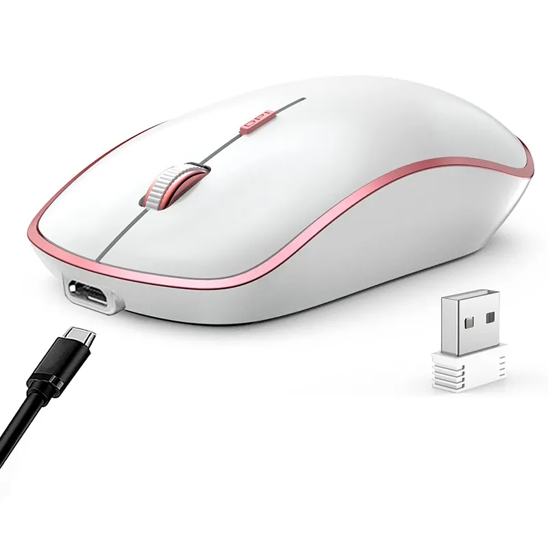 Mouse Nirkabel Isi Ulang 2.4G Kustom, Mouse Komputer Isi Ulang Nirkabel dengan Baterai Bawaan