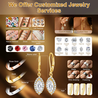 Boucles d'oreilles créoles en or 14K avec halo, couleur D, VVS, certifiées GRA, 2 carats, en moissanite, pour mariage et fiançailles, pour femme