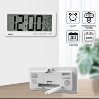 Jam Alarm Meja Belajar Elektronik LCD Besar Warna Sublimasi untuk Kantor, Kamar Tidur Siswa, dengan Port Pengisian Daya USB