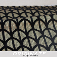 Housse de coussin décorative carrée de luxe, motif géométrique rétro français en éventail et écailles de poisson, en tissu écologique et antibactérien pour