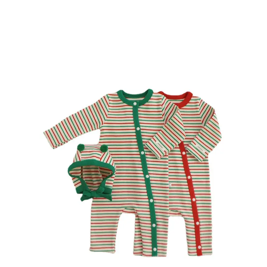Christmas Baby Wear Romper Cotton Newborn Clothes Long Sleeve Hoodie Infant Toddler Clothing Set Christmas Pajamas for 3-12month
