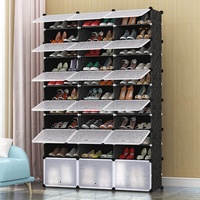Zapatero Plegable Extensible de Plástico Multi-Nivel Gabinete Moderno Impermeable Muebles de Hogar Montaje sin Herramientas para Sala de Estar