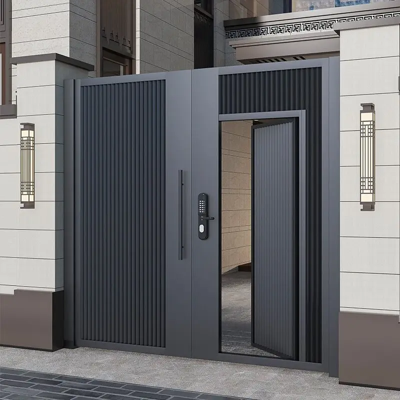 최신 디자인 안뜰 게이트 하우스 게이트 디자인 하이 퀄리티 빌라 정문 게이트 전기 현대 알루미늄 게이트