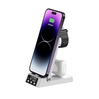 Station de charge sans fil multifonction 3 en 1 support de chargeur sans fil rapide pliable 15w chargeur sans fil de téléphone pour téléphone