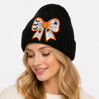 Patch en feutre brodé thermocollant, motif Noël et Halloween, avec dentelle et nœud, écologique