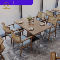 Meubles modernes de luxe pour hôtels, restaurants, lobby, restaurants, tables en rotin en bois personnalisables, chaises, café, meubles commerciaux