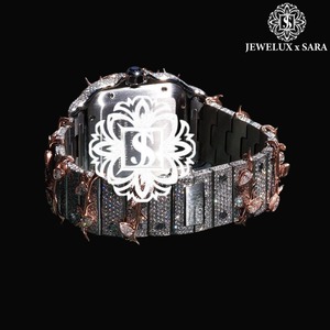 Reloj con Incrustaciones de Moissanita en Oro Rosa, Suministro al por Mayor, OEM, para Bodas, Discotecas y Ocasiones Especiales, Disponible a Precio de Fábrica - Product Image 2