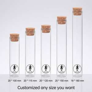 Tube <span class=keywords><strong>en</strong></span> <span class=keywords><strong>verre</strong></span> borosilicate de 120 mm avec bouchon <span class=keywords><strong>en</strong></span> liège, anti-odeur, pour pré-rouleaux de fleurs exotiques, avec autocollant, pour emballage de dispensaire - Product Image 2