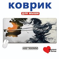 Alas Mouse Laptop/Desktop Gaming Gaya Jepang Ukuran Besar 400*900mm Bahan Karet Alami Logo Dapat Disesuaikan