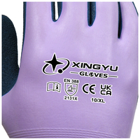 Guantes de Trabajo XINGYU de Látex Recubierto Completamente, Calibre 13, Color Morado, Antideslizantes, con Palma de Látex Espumado, Resistentes al Desgaste, para Hogar, Jardinería y Agricultura