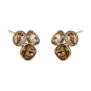 Geometric Stud Earrings S925 Silver Oval Crystal Bezel Setting Party Fashion Jewelry - Product Image 5
