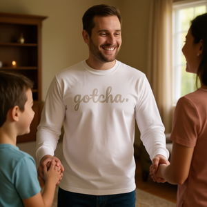 T-shirt à manches longues Gotcha Day pour enfants, col rond blanc - Product Image 3