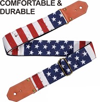 Sangle de guitare en coton imprimé personnalisé drapeau américain confédéré épaule Portable pour Gibson Style classique à la mode