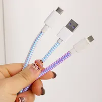 Protector de Cable de Datos en Espiral Láser, Funda Protectora para Cable de Carga USB, Enrollador de Cable Anti-mordidas para iPhone, Mi, Universal