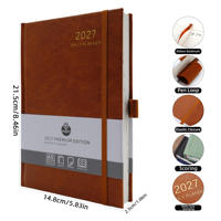 Nouveau carnet de planification quotidienne et mensuelle 2027, couverture rigide de qualité supérieure, journal d'agenda, bloc-notes A5, 384 pages, papier épais, cadeaux d'entreprise