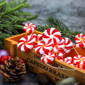 クリスマスキャンディーストリングライトガーランドキャンディーペパーミントクリスマスツリーオーナメント暖炉リース家の装飾用品