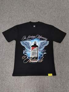 Camiseta de Cuello Redondo para Hombre al por Mayor, de Algodón Grueso, Estilo Vintage Lavado, con Gráficos - Product Image 5