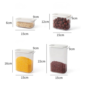 Airtight BPA Free PET Clear Food Storage <b>Containers</b> Stackable Leakproof Moisture Proof With <b>Lids</b> for Kitchen Cereals Nuts Pasta - Product Image 2