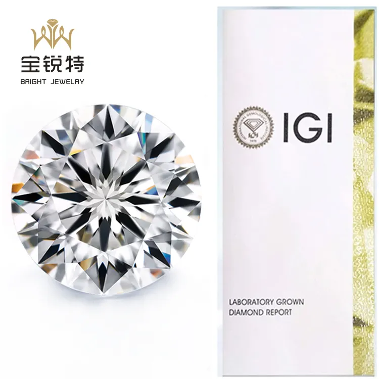 Diamant de laboratoire synthétique Igi 0.01-2 Carat Def/Gh Vvs1 Cvd Diamant en vrac Hpht Diamant cultivé en laboratoire