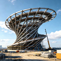 Structure suspendue courbée, test de charge strict, surface délicate, bâtiments en structure d'acier de forme spéciale pour musées d'art