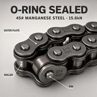 Chaîne de distribution de moto robuste 420 avec joint torique, étanche, 15,6 kN, 12,7 mm pour Yamaha CG125 CG150 Scooter Moto Tout-Terrain