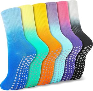 Personnalisé <span class=keywords><strong>Oeko</strong></span> <span class=keywords><strong>Tex</strong></span> Yoga Barre Tie Dye Pilates <span class=keywords><strong>Chaussettes</strong></span> avec nœud Grips Crew Tube Gripper <span class=keywords><strong>Chaussettes</strong></span> pour les femmes - Product Image 3
