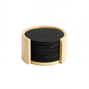 Posavasos KESPER de Fieltro y Bambú, Paquete de 12, Accesorios para Bebidas - Product Image 2