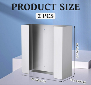 2 pz Pack porta portaoggetti a muro supporto espositore in acciaio inox porta porta guanti - Product Image 2