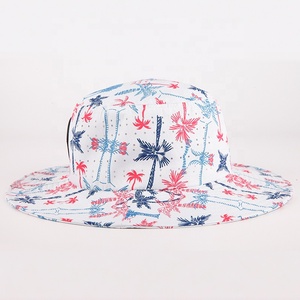 Personalizado al aire libre de poliéster de ala ancha de alta calidad todo impreso impermeable corte láser agujero cubo sombrero con cuerda - Product Image 2