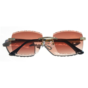 Kính Râm Sang Trọng Uv400 Không Vành Hình Chữ Nhật Thiết Kế Tùy Chỉnh Kính Râm Kim Cương Giả - Product Image 2