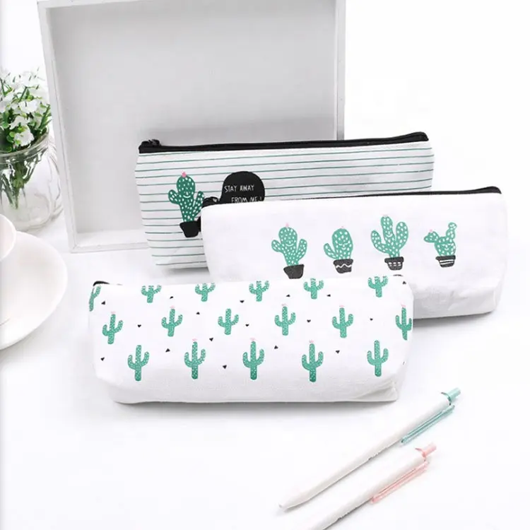 Wholesale Cheap School Kids Gifts Zipper Canvas Cute Cactus Pencil Pouch|  Alibaba.com