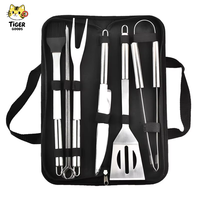 Ensemble d'outils de barbecue en acier inoxydable, accessoires de grillade, kit barbecue avec sac de transport gratuit