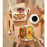 Boîte à lunch électrique en acier inoxydable chauffe-plats portable chauffe-aliments rechargeable auto-chauffant boîte à lunch électrique