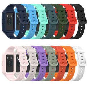 Bracelet de montre de sport en caoutchouc de silicone en gros pour Honor Band 6/7, largeur de bande de 12 mm, boucle à pression, design de boucle sportive - Product Image 5
