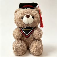 Ours en peluche de graduation en gros, ours en peluche avec toque de docteur, couleurs assorties, personnalisation OEM pour souvenir de graduation et cadeau pour machine à griffes