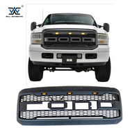 Grille avant en ABS noir mat Super Duty avec feux LED ambre pour F250 2005 2006 2007