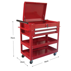 Outil de chariot de service utilitaire <span class=keywords><strong>sur</strong></span> roues étagères en métal robuste à 4 niveaux avec <span class=keywords><strong>tiroirs</strong></span> organisateur de stockage d'outils pour entrepôt - Product Image 4