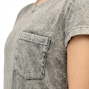 High Quality Loose Fit Women's Streetwear Acid Wash <b>T</b>-<b>Shirts</b> Custom Printed Premium Modal Wool Nylon Cashmere Drop Shoulder - Product Image 3