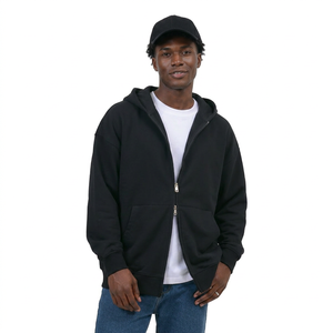 Men MYTEX Solid Acid Wash <b>Zip</b> up <b>Hoodie</b> Oversized Knitted Fleece Sweatshirt Kangaroo <b>Pocket</b> Quick Dry 400g Winter Streetwear - Product Image 2