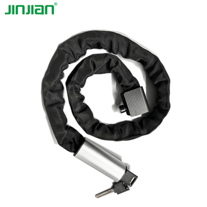 Antivol <span class=keywords><strong>de</strong></span> chaîne <span class=keywords><strong>de</strong></span> vélo noir Jinjian, robuste avec <span class=keywords><strong>housse</strong></span> en nylon, certifié ART 1, logo personnalisé pour la sécurité des portes et des motos - Product Image 1