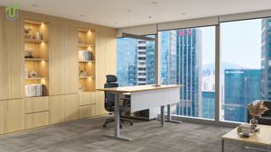 <span class=keywords><strong>Bureau</strong></span> <span class=keywords><strong>debout</strong></span> à double moteur électrique IULTRA avec éclairage RVB et crochet pour casque d'écoute, texture, pour les joueurs - Product Image 5